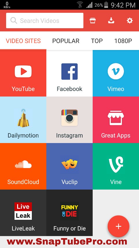 SnapTube Video Downloader Front | SnapTube